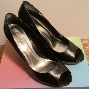 Style &Co Elegant Black Peep-Toe Heels 9M